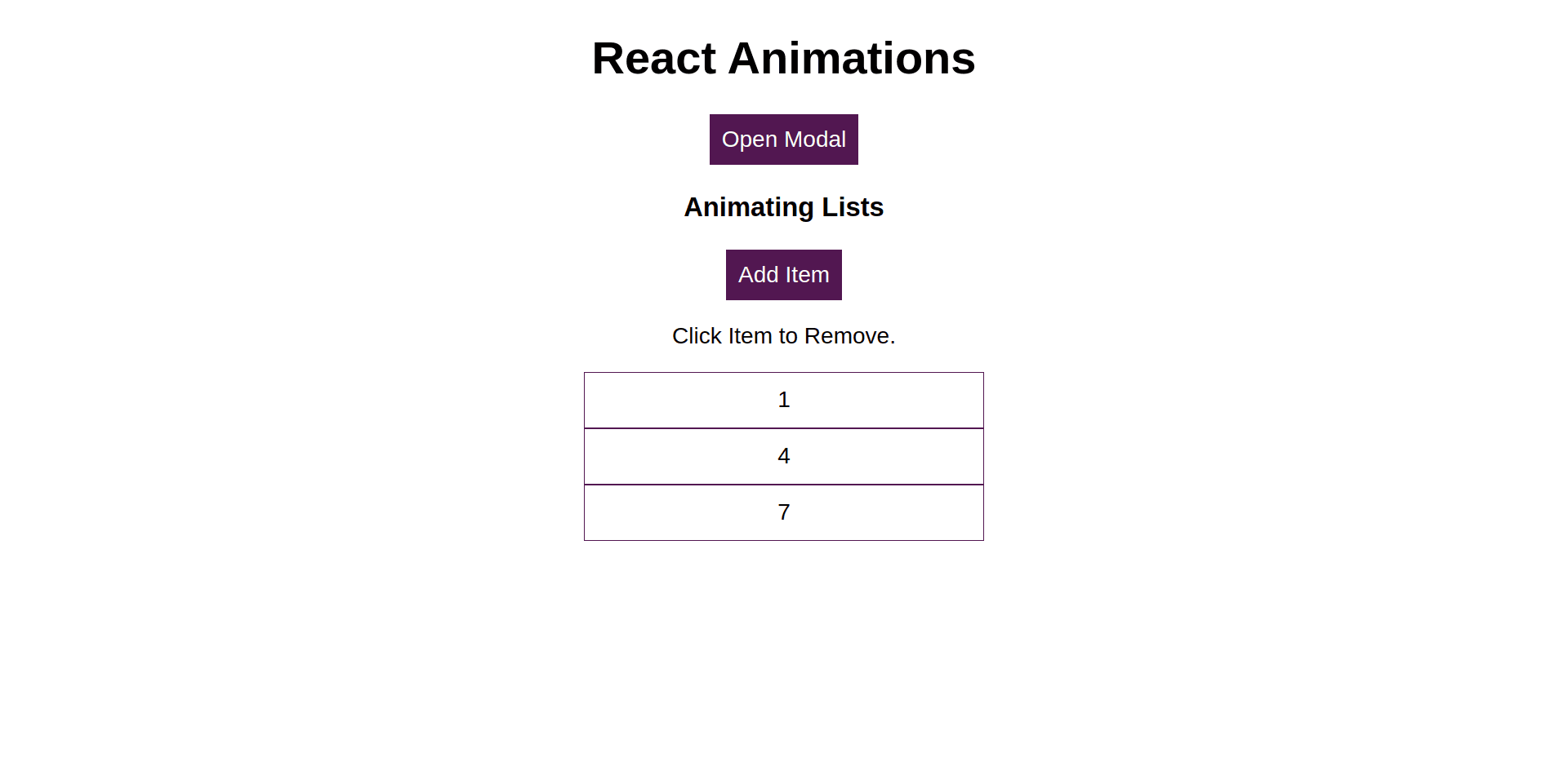 Animations in React