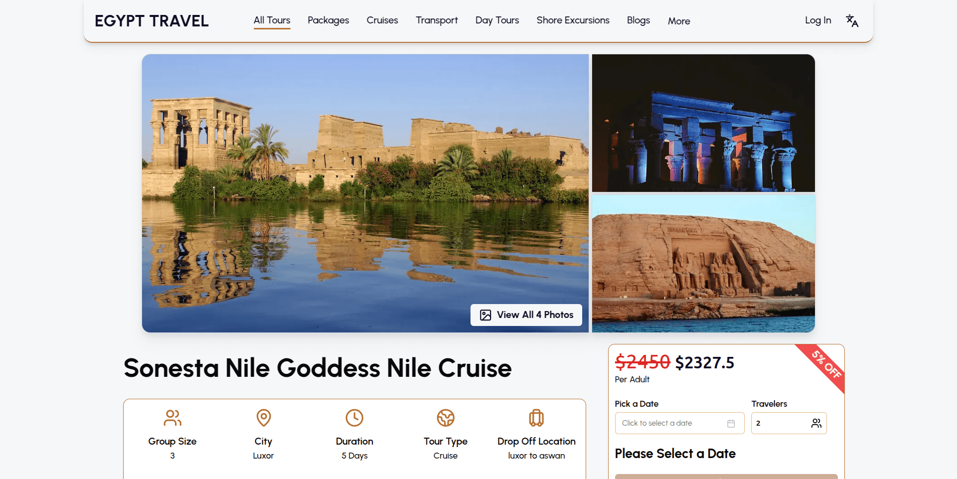Egypt Tour Booking Platform screenshot 2