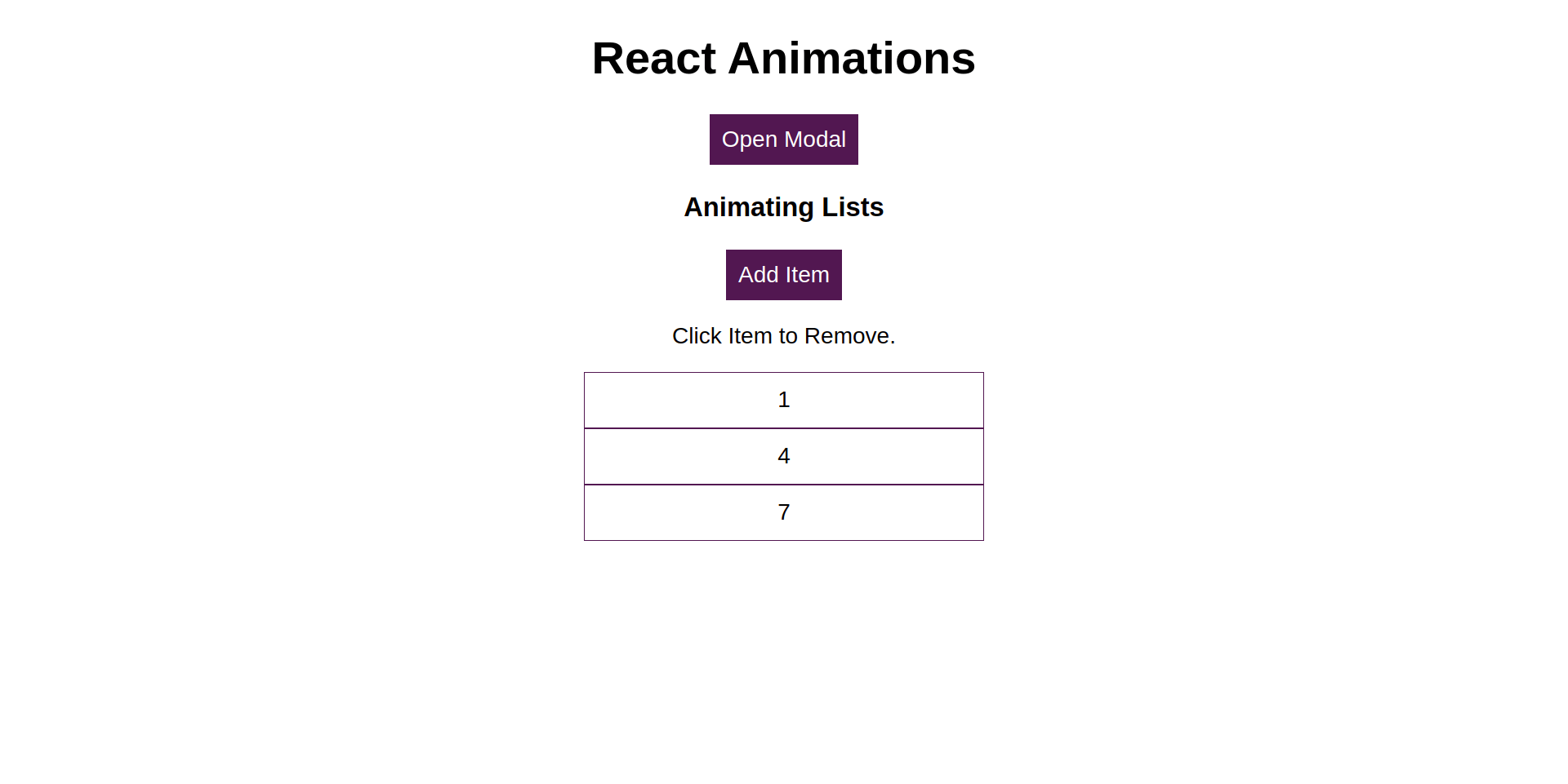 Animations in React